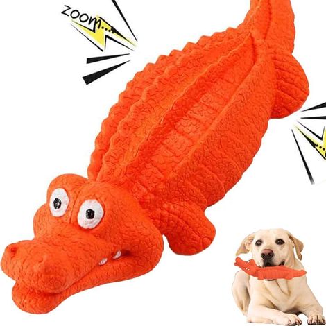 Quietschendes Krokodil-Hundespielzeug, robustes interaktives Gummispielzeug, Hundetrainingsspielzeug, Kauspielzeug, Beißspielzeug, Hundegeschenk (1/5)