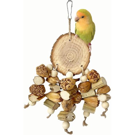 Juguetes naturales para aves: juguetes masticables para periquitos, loros, cacatúas, cotorras y conuros. Juguetes para la búsqueda de alimento para aves pequeñas y medianas.