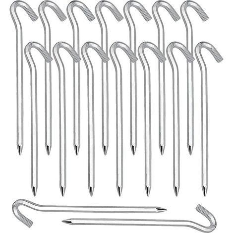 Heringe, 20 Stück Zeltheringe Erdnägel Haken für Zelthering Camping Gartenarbeit Verzinkter Stahl Silber Zeltheringe (1/4)