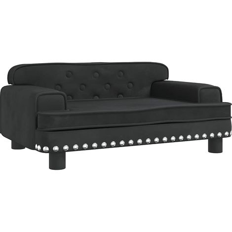 Lit pour chien panier canapé confortable 70 x 45 x 30 cm velours noir