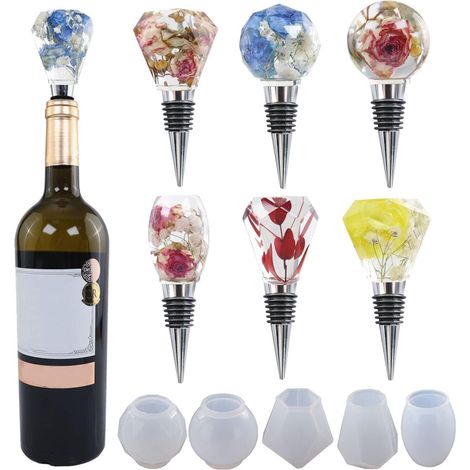 Kit Resine Epoxy Complet Pour Moulage Silicone, 10 Pièces DIY Moule Bouchon de Vin Pour Débutant (1/5)