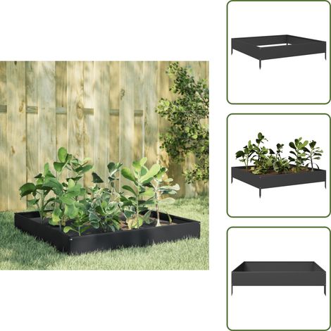vidaXL Hochbeet Schwarz 100x100x26 cm Stahl