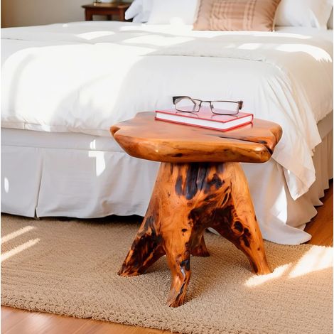MEUBLIV Couchtisch aus Tannenholz 35 x 30 x 37 cm Natur – unregelmäßige Form (1/5)