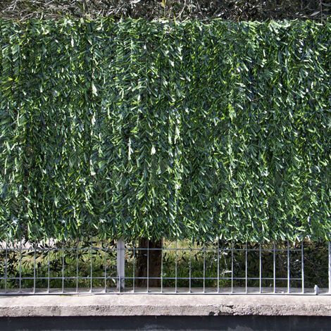 Siepe artificiale ornamentale in rotoli con foglie ad Ago Largo bicolore 1.5x3mt STI (1/4)