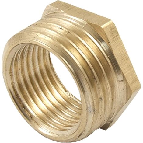 sourcing map Douille de réduction tube hexagonal fileté en laiton 20 x 15 mm