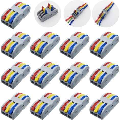 Connecteur Electrique SPL Bornes de Connexion in out 6 Ports Compact Ressort Bornier 13 Pcs (1/5)