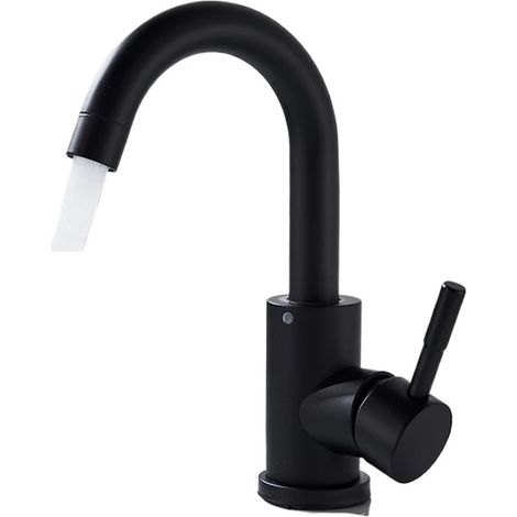 Mitigeur de lavabo inox noir pour toilettes et sanitaires (1/5)