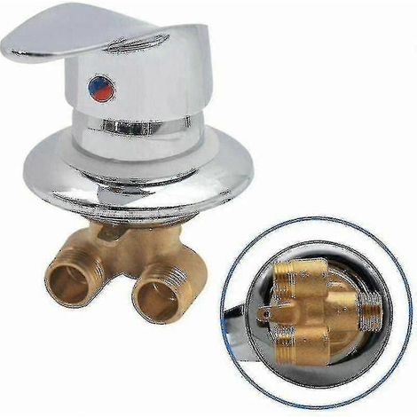 Robinet mitigeur de douche en laiton chromé avec sortie inverseuse et raccord G12.-AquaForge (1/5)