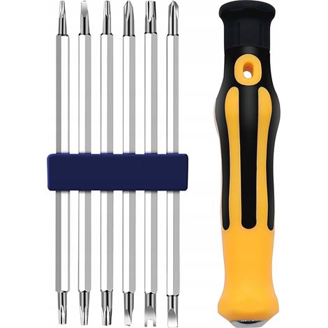 Jeu de 12 tournevis + poignée, embouts plats Torx, tête cruciforme Vergionic