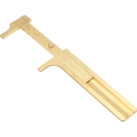 Doppelskaliger Nonius-Messschieber, tragbarer Messing-Schiebemessschieber, Messlineal, Messwerkzeug (80 mm) (1/5)