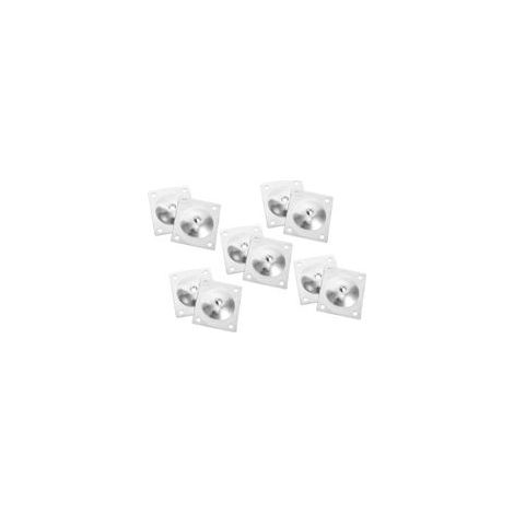 Plaques de Fixation pour Pieds de Meubles 10 Pièces 60X70Mm en Fer Argenté Trous M8 Accessoires pour Pieds de Table et Bureau Patins Robustes pour Maison Bureau Garage et (1/4)