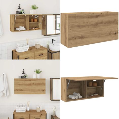 Armoire murale de bain chêne artisanal bois d'ingénierie - Bois d'ingénierie - Rangement salle de bain (1/5)