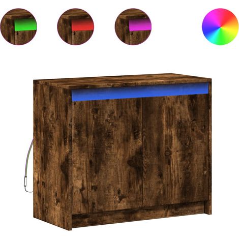 Maison Exclusive - Credenza con LED Rovere Fumo 72x34x61 cm in Legno Multistrato