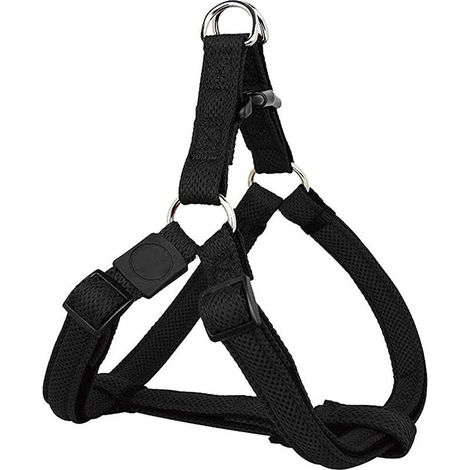 Harnais pour chien noir, taille XS, en maille aérée, rembourré et réglable. Disponible en plusieurs couleurs et tailles pour chiens de toutes tailles (petit, moyen et grand tour de poitrine), chats et (1/5)