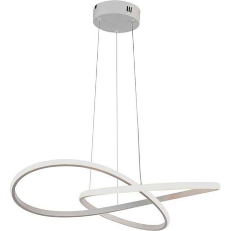 Lampada a sospensione LED lampada da tavolo da pranzo bianca lampada da soggiorno lampada a sospensione design leggero curvo, alluminio, 20W 2540lm bianco caldo, DxH 50x100 cm