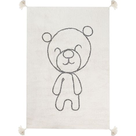Kinderteppich ZORAKAN Hellbeige 140 x 200 cm Baumwolle