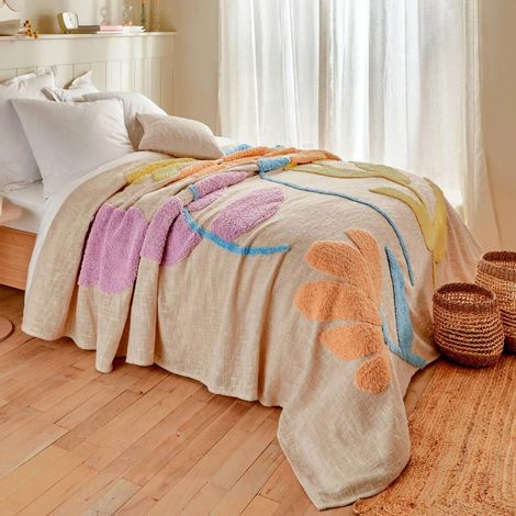 Dessus de Lit "Fleurs Sauvages" 240x260cm Multicolore (1/5)