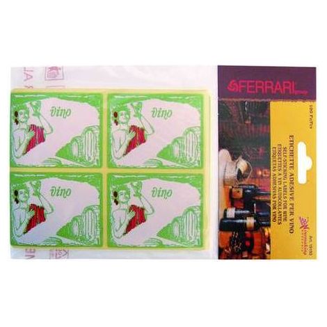 10 x ETICHETTE ADESIVE P/VINO CF 100 PZ