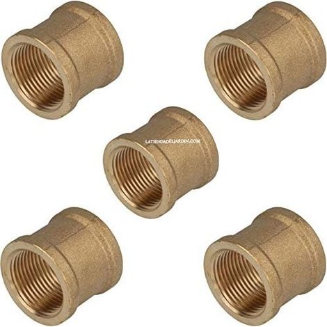 Set di 5 Manicotti in ottone da 1/2'' filettati femmina  Accessorio in ottone Aenor  Manicotto femmina filettato in ottone da