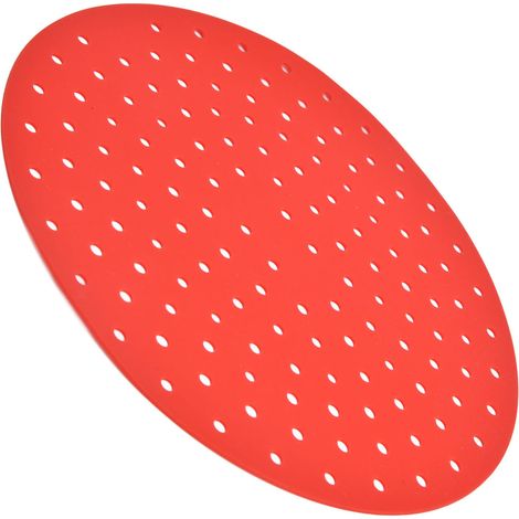 Set mit 2 wiederverwendbaren Airfryer-Matten, 20 cm, rot, antihaftbeschichtet, BPA-frei (1/5)