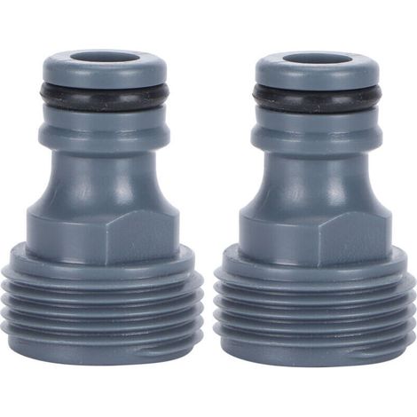 2 raccords rapides pour tuyaux, filetage mâle G3/4, adaptateurs pour tuyaux d'arrosage-Crezuo (1/4)