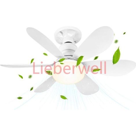 52cm Ceiling LIEBERWELL Fan with Light and Remote, 40W E27, 6 Blades, 3 Speeds, Dimmable 10%-100%, Timer, White (1/5)