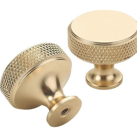 Ecleanfy - Lot de 10 boutons de meuble ronds de 3 cm en or brossé - Xin (1/5)