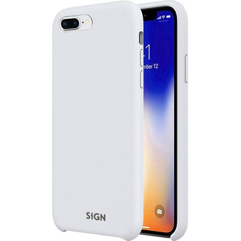 Custodia in silicone liquido sign per iphone 7 e 8 plus - bianca