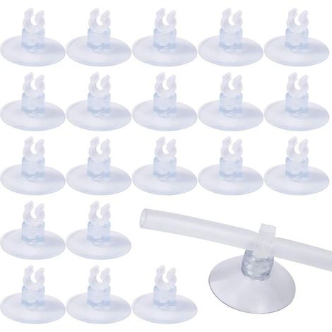 20pcs Clear Aquarium Suction Cups, 5mm Aquarium Suction Cups with Hose Holder Clips, Aquarium Clamps, Air Pump Suction Cups (1/5)
