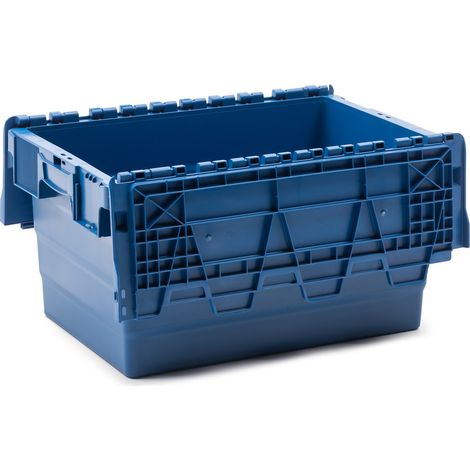 Pack de 7 Cajas Plásticas Azul Integra 40 x 60 x 32 cm 60L Apilables