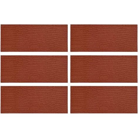 Six pierres de marche en caoutchouc rouge, mesurant chacune 60,5 x 25 x 2 cm. (1/5)