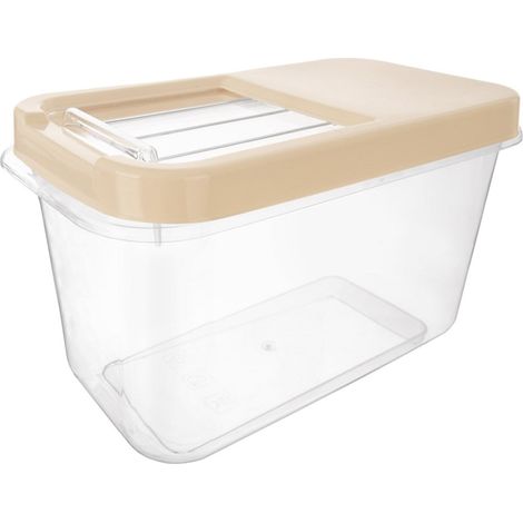 Recipiente beige de 10 litros para almacenar cápsulas, polvos y alimentos. (1/5)