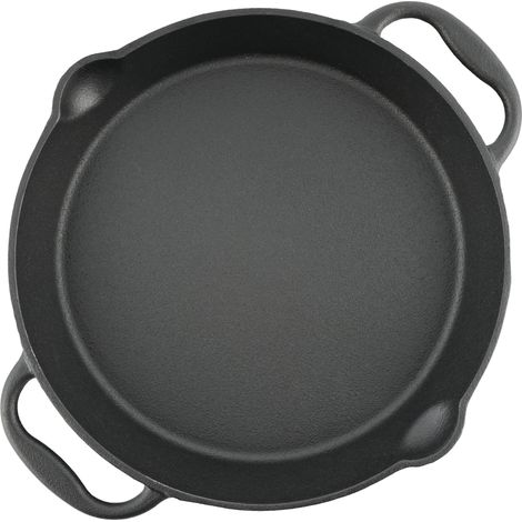 BBQ-Toro Gusseisen Grillpfanne, Ø 20 cm, Servierpfanne aus Gusseisen, Grillzubehör thermoresistent