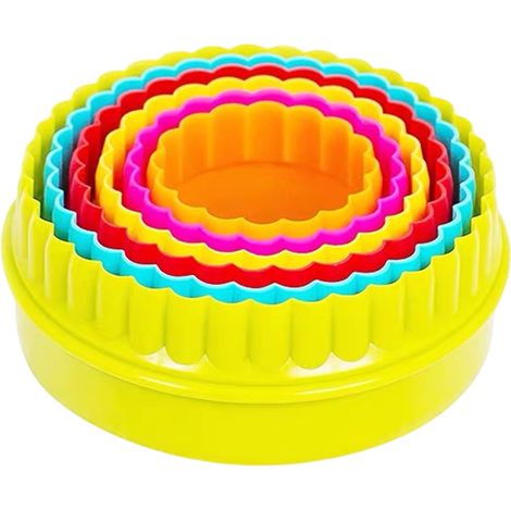 6 Pièces Emporte-pièce,Emporte-pièce rond double face,Plastique PP,Sable à la main et au lave-vaisselle,Pour biscuits gâteaux fruits(Troisième trimestre : septembre) (1/5)