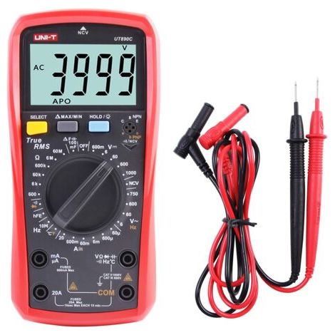 Multimètre numérique True RMS 6000 comptes – Tension AC/DC, résistance, courant, capacité, fréquence, température – Grand écran LCD rétro-éclairé - UT890C (1/5)