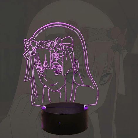 Veilleuse 3D Anime, Lampe de nuit LED Manga Zero Two pour chambre, 7 couleurs avec télécommande (1/5)