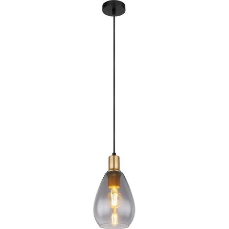 Globo - lámpara colgante - FANNI - negro - vidrio - Ø 15cm - E27 (1/5)