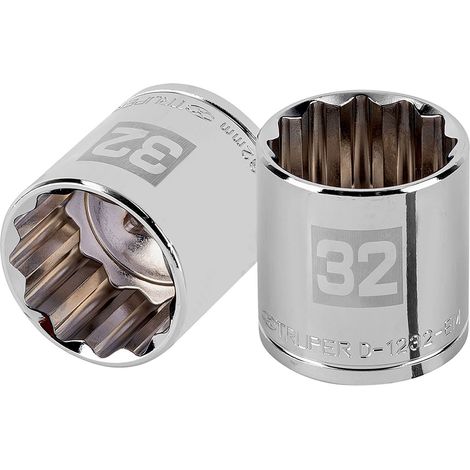 Llave vaso bihexagonal, cuadro 1/2" - 32 mm