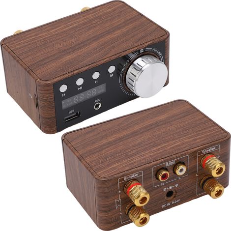 Amplificateur Stéréo Numérique Portable Bluetooth 5.0 avec USB et Lecteur de Carte Mémoire, Puissance 50W x 2 (1/5)