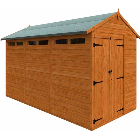 12x6 Flex Apex Security Double Door 12mm Flex - L353.8 x W175 x H23.32 cm - Solid Wood/Softwood/Pine - Burnt Orange