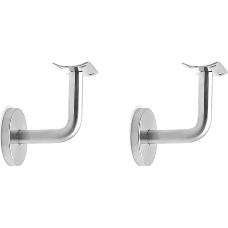 Lot de 2 supports de main courante en acier inoxydable pour rampe d'escalier, support mural, gaine en bois, guirlande (1/5)