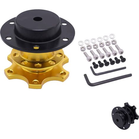 1 Adaptateur De Moyeu Volant 6 Trous,Dégagement Rapide,Alliage Aluminium,Accessoires Inclus,Voiture Course (1/5)