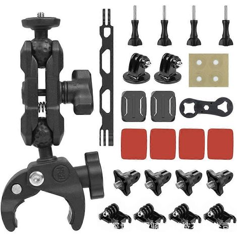 Autohalterung mit optionalem Fahrrad- und Motorradclip für Insta 360- und GoPro-Actionkameras. Zubehör inklusive. (1/5)