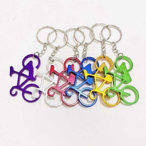 12 pièces Ouvre-Bouteille en Forme de Vélo Porte-clés Vélo Décapsuleur Bière Porte-Clé D'ouvreur de Bouteille en Aluminium Ustensiles de Bar Cuisine MODERN Ouvre-Bouteille De Vélo Décor De Vélo (1/5)