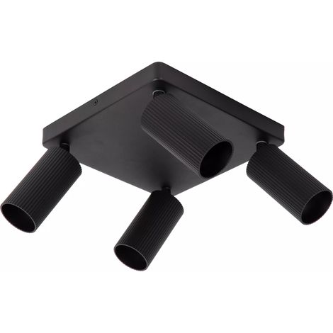 Plafoniera quadrata nera a tubi CLUBS Lucide 4xGU10 40W (1/5)
