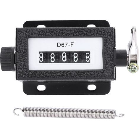 Compteur Mécanique, Compteur Mécanique à 6 Chiffres, Compteur Rotatif Réinitialisable, 0-999999 D67-F (1/5)