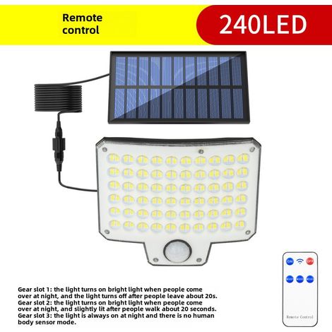 Nuevo modelo 2025 para jardín, garaje, aplique solar de pared, iluminación exterior de patio (TY01023 aplique individual de pared con 240 LED) (1/5)