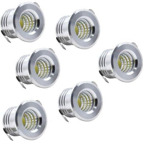 Lot de 6 mini spots encastrables LED noirs – 3W blanc froid – Installation simple pour plafonniers et armoires – Compatible 85-265V (1/5)