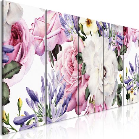 Quadro - Rose Composition (5 Parts) Narrow Colourful - 225x90 (1/4)