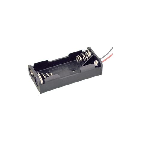 Portapilas R03  2 Pilas AAA En Plano Con Cables